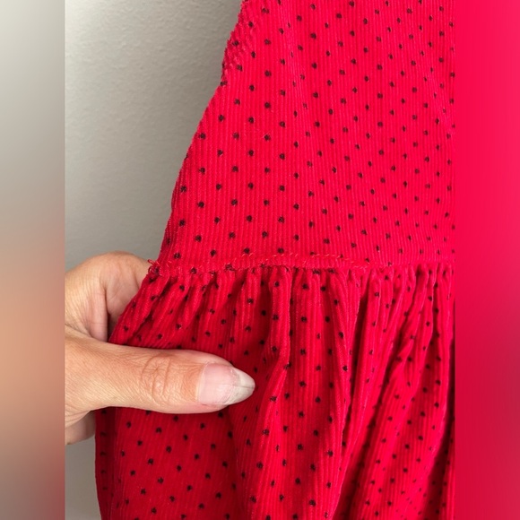 Rare Editions Scottie Dog Apple Jumper Dress in Red & Black Corduroy Size 5T - Picture 8 of 8